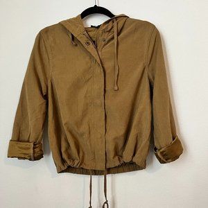 Brown Utility Jacket with Hood - Camellia